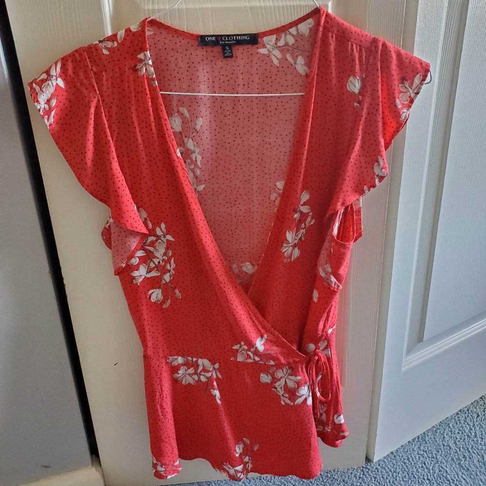 Wrap blouse with peplum bottom